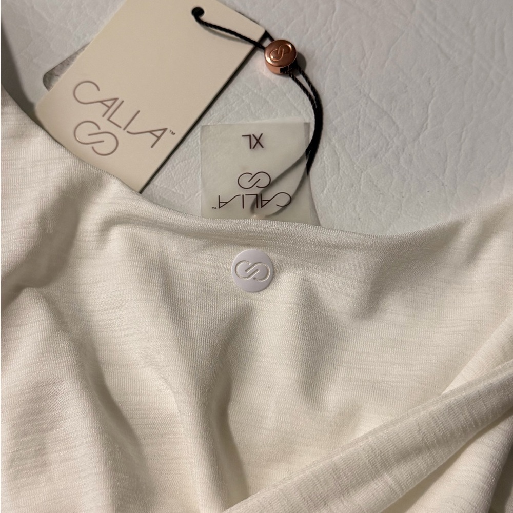 Calia Woman’s Twisted Back Tank Top, White,‎ XL - Picture 6 of 8